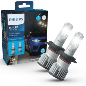 Philips Ultinon Pro6000 Boost H7-LED Gen2 +450% - ECE-godkendt (typegodkendt) - 2 Stk