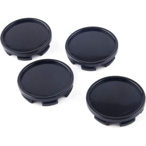 Centerkapsler til Aluflge - Sort ABS Plast Med Kant - Dia. 53/58 mm - 4 stk