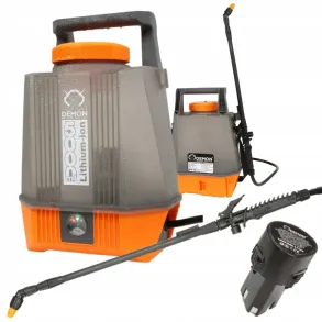 Havespr�jte p� batteri - Teleskopisk & holdbar - Spr�jte med to filtre (5 liters beholder)