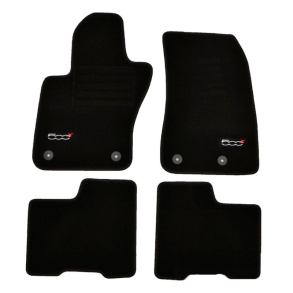 Bilmtter Velour Mttest - Fiat 500X rg. 2014-> - Sort Med Logo 