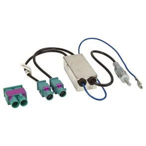 Antenneforstrker Dobbelt Fakra-DIN - Audi Citroen Opel Peugeot Seat Skoda VW