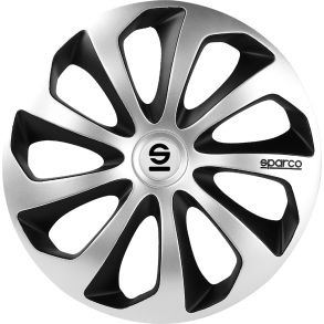 Hjulkapsler 4 stk. - Sparco Sicilia Slv/Sort - 15''