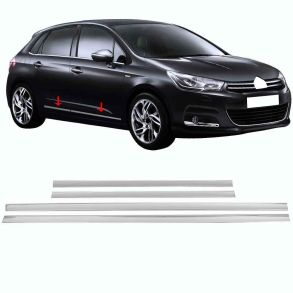 Sidelister - Citroen C4 RG. 2004-2010 - 4 stk. Rustfri stl krom
