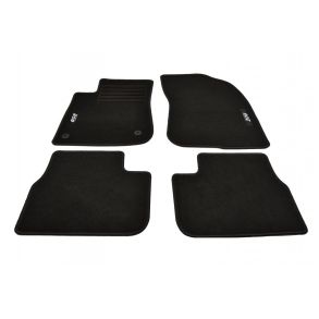 Bilmtter Velour Mttest - Peugeot 208 rg. 2012-2019 - Sort Med Logo 