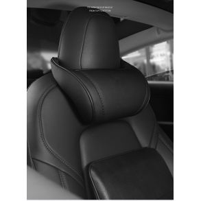 Nakkepude Universal Sort / hvid Beige - Exclusive PU-Lder & Velour - 1 stk