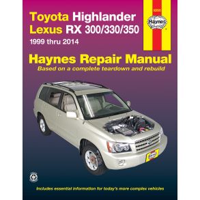 Reparationsbog Haynes - Toyota HighLander (2001-2014) & Lexus RX 300/330/350 (199-2014)