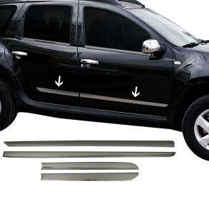 Sidelister - Dacia Sandero RG. 2012-> - 4 stk. Rustfri stl mrk krom