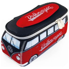 Toilettaske VW T1 Bus - Farve Rd/Sort - Ml 23x11x8,5 cm.