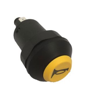 Hornkontakt Med Gul horn Symbol - Trykkontakt 12V-24V 