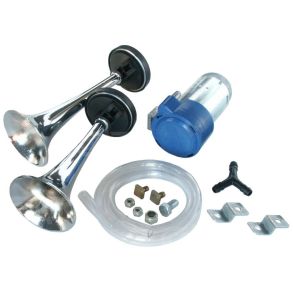 Kompressorhorn 24V - Marco - krom 2-tonet horn (118 dB)