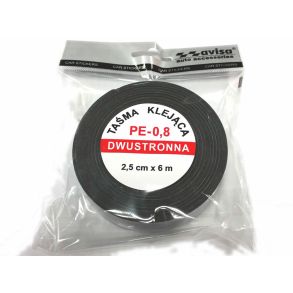 Dobbeltklbende Tape Prof. - Sort PE-0,8 - L. 6 m x B. 2,5 cm