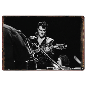Retro Metalskilt - Elvis Presley On Stage - Str. 20x30 cm.