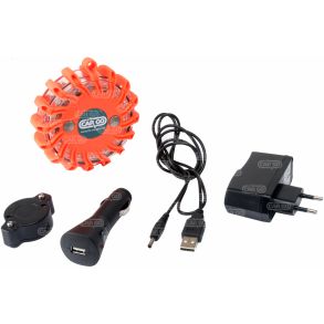 LED Advarselslys - 17 Led & 5 Lysfunktioner - Genopladelig