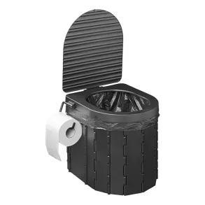 Campingtoilet foldbar med lg - Belastning 150 kg - Inkl. 12 stk affaldsposer & toiletrulleholder