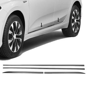 Sidelister - Ford Fiesta VI 2008-2019 - 4 stk. Rustfri stl mrk krom