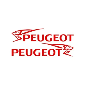 Peugoet Logo Stickers Selvkl�bende - Universal til bilen 2 stk - Hvid eller r�d