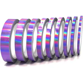 Stafferingstape lilla holografisk - Lngde 10m x Bredde 3-50mm (flere varianter)
