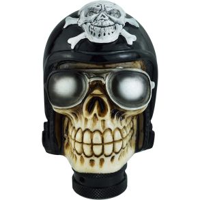 Gearknop Skelethoved Med Solbriller - Skull Sort & Hvid  - Universal