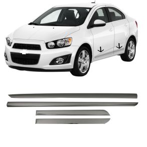 Sidelister - Chevrolet Aveo RG. 2012-> - 4 stk. Rustfri stl mrk krom