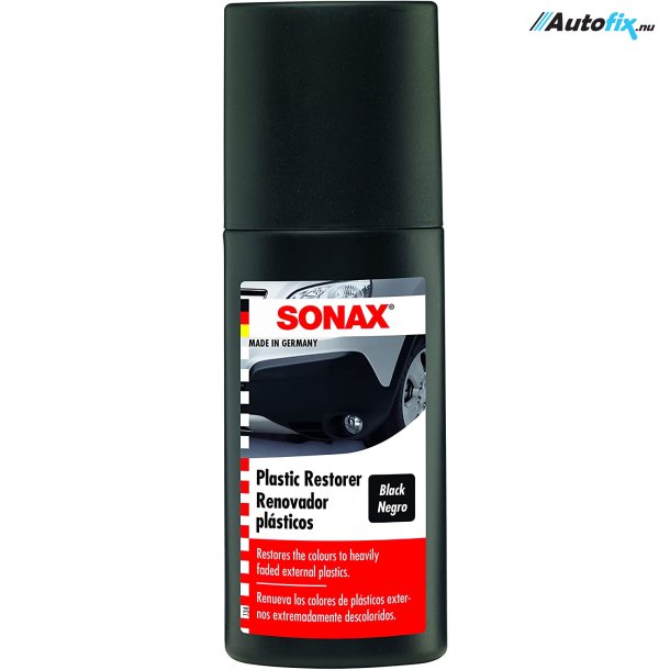 Kunststoffarve Sort Med Svamp - Sonax Plastic Restorer Black - 100 ml