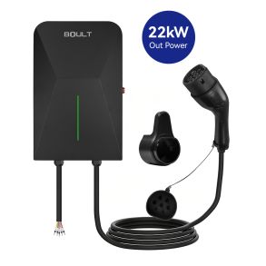 Ladeboks til elbiler Type 2 V�gmontering 16A - Boult WP09 - 22kw EV Charger med app (5 meter kabel)