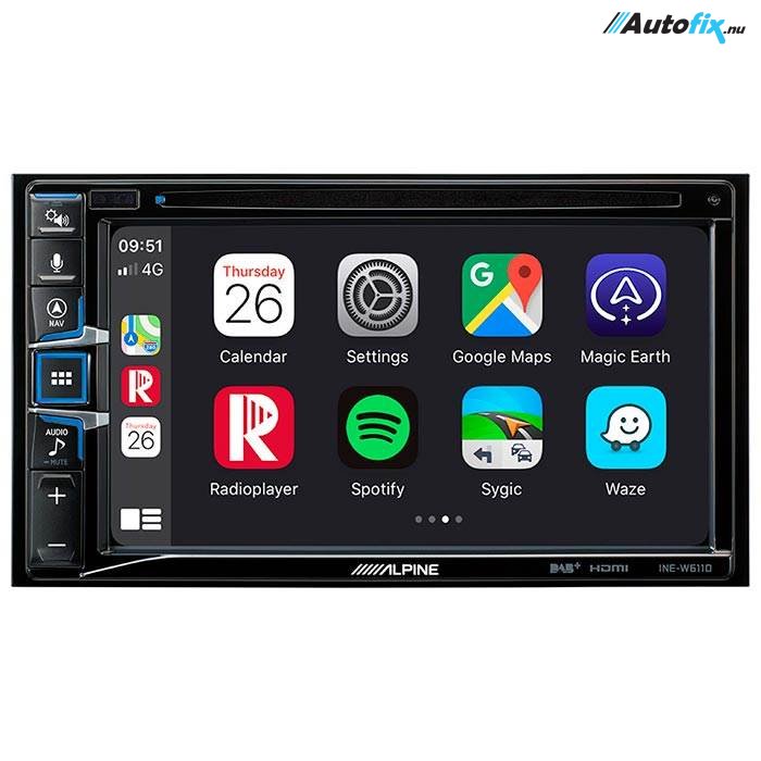 Autoradio 2-DIN - Alpine INE-W611D - M/ Navi & 6,5'' Touch skærm - 2DIN - Autofix.nu