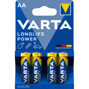 Alkaline Batterier 1,5V - Varta Longlife Power AA - 4 stk.