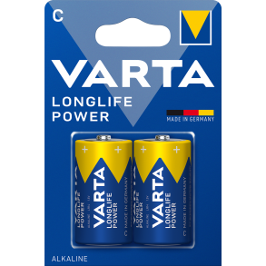 Batterier LR14 Alkaline - Varta Longlife Power C - 2 stk.