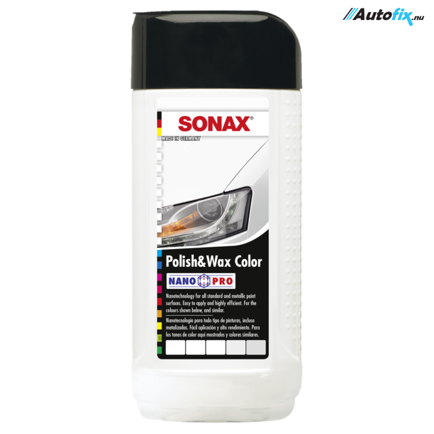 Voks med farve - Sonax Polish &amp; Wax Color White - Hvid 500 ml
