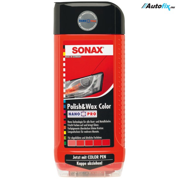 SONAX - Polish &amp; Wax Color - Voks Med Farve - Rød 500 ml
