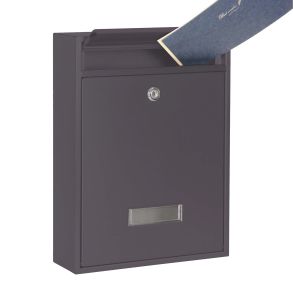 Postkasse Antracitgr - Vgmontering - 260x85x350 mm (inkl. 2x ngler)