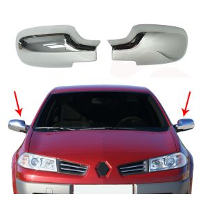 Spejlkappe 2 stk - RENAULT MEGANE II rg. 2002-2009 - Krom ABS Plastik