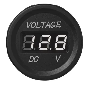 Voltmeter Digital - Rund Til Indbygning - Bl LED Lys - Mleomrde 6-30V 