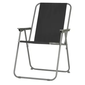 Campingstol sort - Foldbar - Belastning maks 110 kg