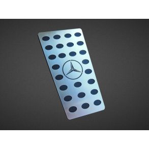 Fodsttte / Hvileplade aluminium - Med Mercedes Logo & Navn - Selvklbende montering