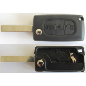 Key Housing - Citr�en - 3 Button Remote Housing - With Battery Holder