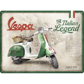 Retro Metalskilt - Vespa The Italian Legend - Str. 20x30 cm