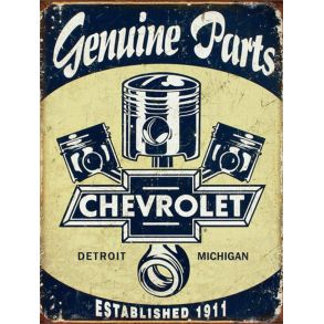 Retro Metalskilt - Genuine Parts Chevrolet - 20x30 cm