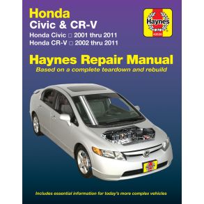 Reparationsbog Haynes - Honda Civic (2001-2011) & CR-V (2002-2011)