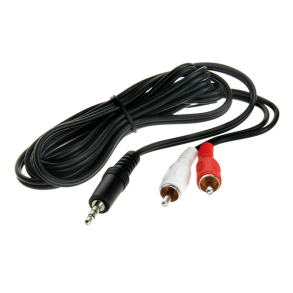 AUX Kabel - MINI Jack (Han) 3,5 mm M/ 2x RCA-Stik (HAN)