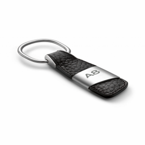 N�glering - Audi A8 logo - Sort PU-l�der