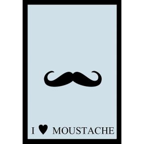 Spejl M/ Motiv - Moustache - Str. 32 x 22 cm