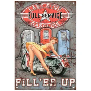 Retro Metalskilt - Fuel Service - Str. 20x30 cm