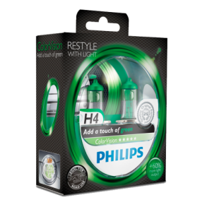 Philips Pre H4 Grn - ColorVision Green 60/55 Watt - 2 stk