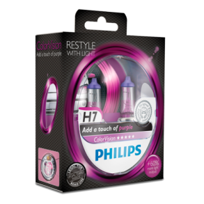 H7 Pre Lilla 55W - Philips ColorVision Purple - 2 stk