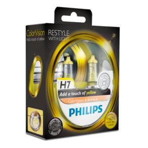 H7 P�re Gul 55W - Philips ColorVision Yellow - 2 stk