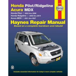 Reparationsbog Haynes - Honda Pilot (2003-2008), Ridgeline (2006-2014) & Acura MDX (2001-2007)