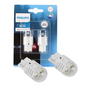 LED Prer T20 W21W 12V - Philips Ultinon Pro3000 LED 6000K Hvid - 2 Stk