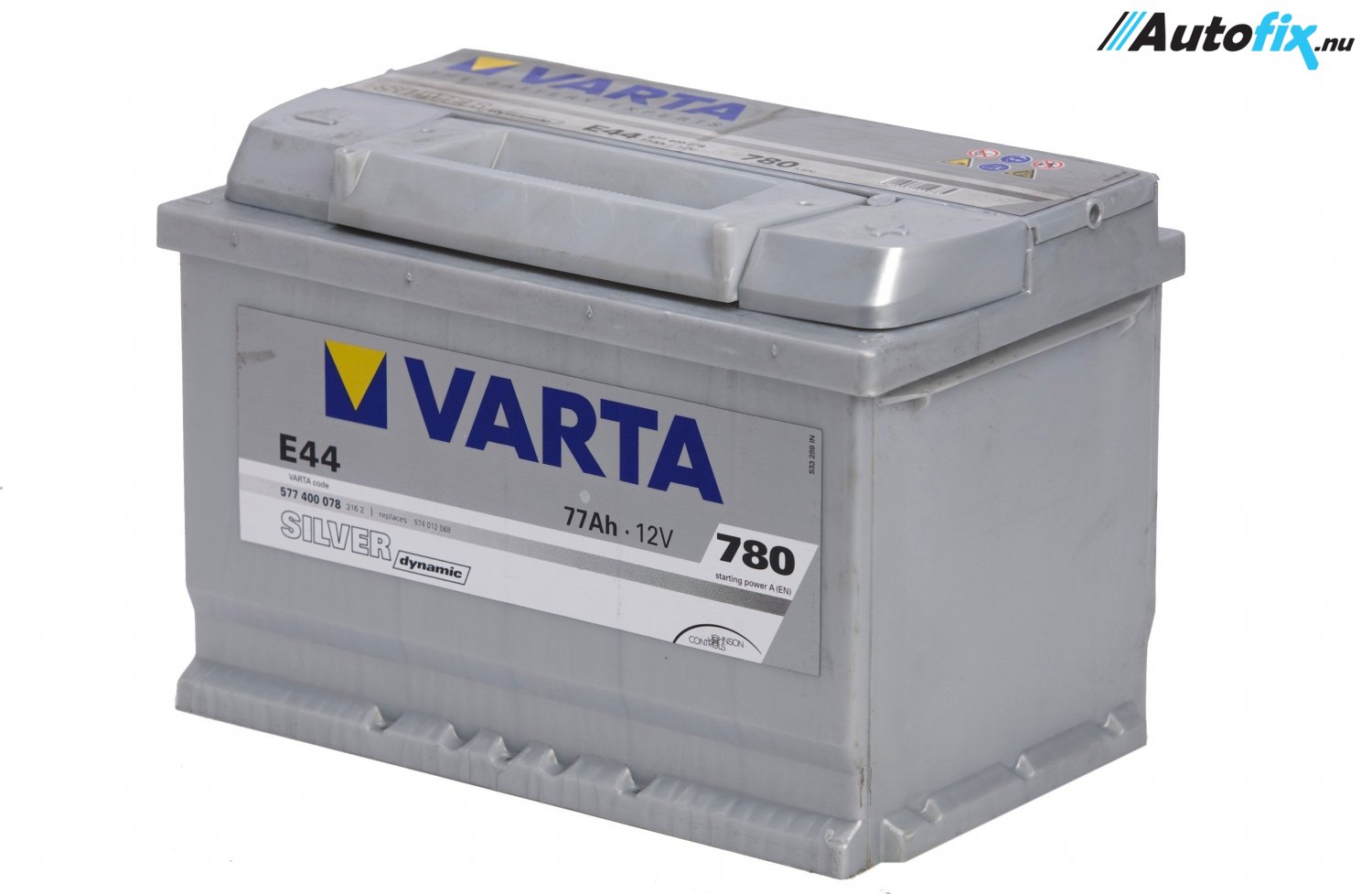 Bilbatteri - VARTA E44 SILVER DYNAMIC - 577 400 078 (12 volt, 77 amp)