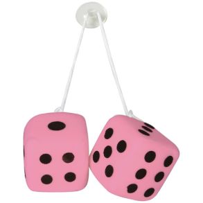 Terninger til forruden pink - Lucky Vegas Fuzzy-dices - 7x7 cm